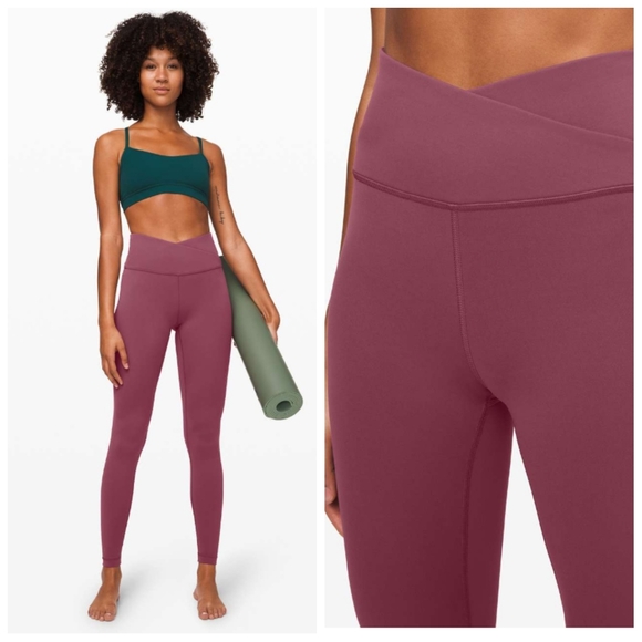 lululemon athletica Pants - Lululemon Always On High Rise 28" Everlux "Plumful" Women's 10 Rare Athleisure